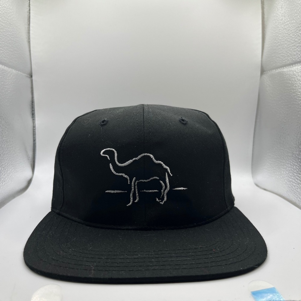 Camel Snapback Hat Mens OSFM Black Silver Embroidered Logo Vintage Style Cap